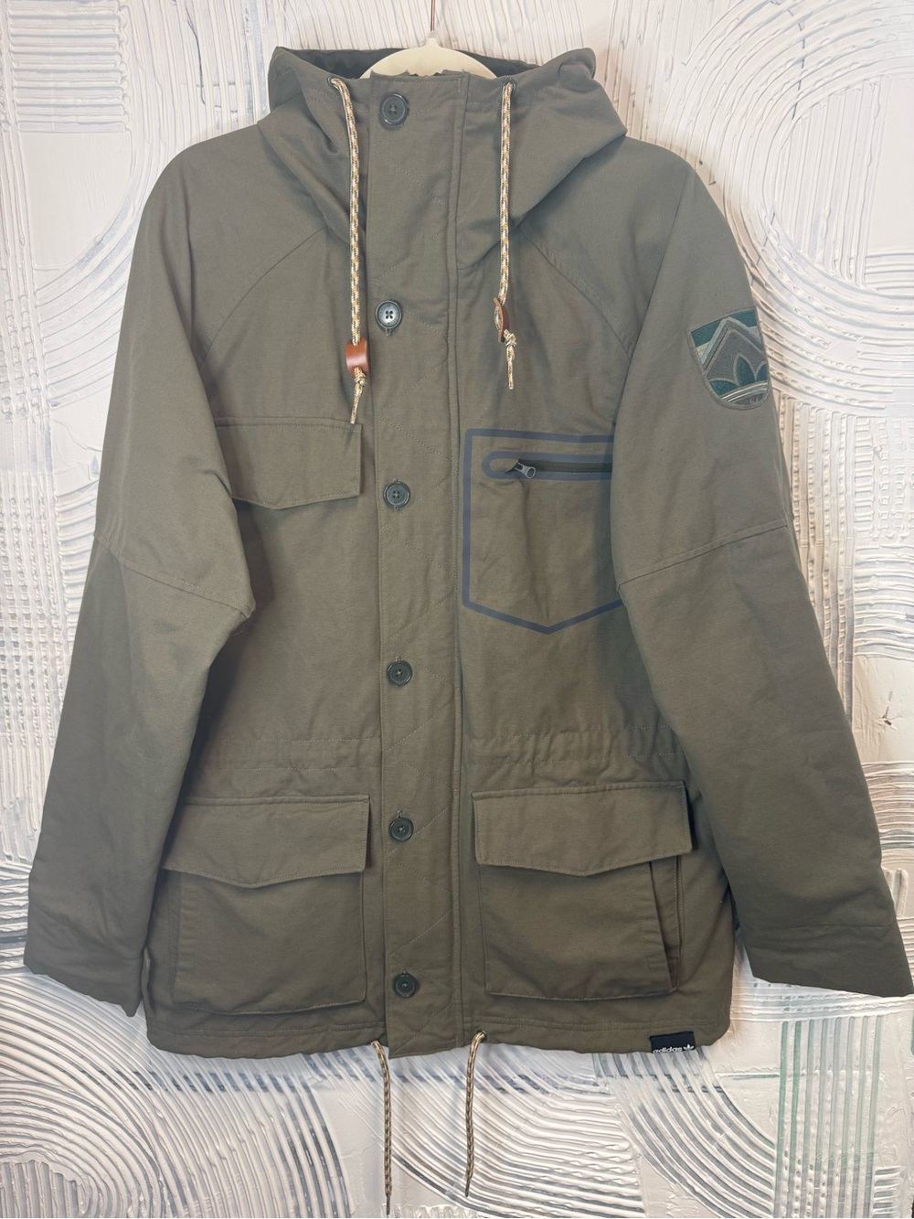 adidas Olive Green Military Field Hooded Jacket
